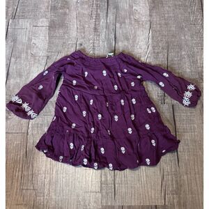Chelsea & Violet Girls Dress 24 Months Purple Embroidered Long Sleeve Boho
